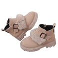 thumbnail image 2 of YUNAFFT Girls Martin Boots Solid Color Mid-Calf British Style Princess Ankle Boots, 2 of 5