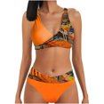 thumbnail image 2 of CEHVOM Ladies Vacation Beach Split Print Stitching Swimsuit Bikini Swimsuit, 2 of 8