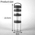 thumbnail image 3 of 4X Stackable Snack Containers for Kids and Adult, 4 Stackable Snack Cups for School and Travel Transparent Black, 3 of 4