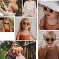 thumbnail image 3 of Penkiiy Cute Round Polarized Sunglasses for Kids Girls Boys UV400 Protection Beach Holiday Red wine, 3 of 5