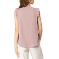 thumbnail image 3 of INSPIRE CHIC Women's Ruffled Sleeveless Pullover V- Neck Work Blouses Tops XS Pink, 3 of 8