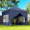 thumbnail image 2 of Outsunny 10'x10' Outdoor Pop Up Party Tent with Carrying Bag Blue, 2 of 10