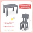 thumbnail image 3 of Gymax Kids Table & 2 Chairs Set Toddler Activity Play Dining Study Desk Gray, 3 of 10