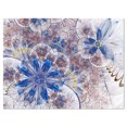 thumbnail image 2 of Blue Brown Grungy Floral Shapes - Large Floral Wall Art Canvas, 2 of 3