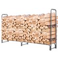 thumbnail image 2 of Costway 8FT Firewood Storage Log Rack Heavy Duty Iron Log Holder W/ Waterproof PVC Cover, 2 of 10