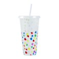 thumbnail image 2 of Oleegame 2PC Glass Bottle Creative Water Cup Heart Shape Cup PP Plastic Straw Cup Heart Shape Plastic Transparent Straw Cup 710ml Cold Change Temperature Sensitive Plastic Cup, 2 of 9