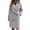 Grey, variant on IROINID Women's Trench Coat Long Sleeve Solid Color Notch Lapel Outwear, Loose Autumn and Winter Lapel Woolen Cloth Coat Trench Coat Long Overcoat Outwear