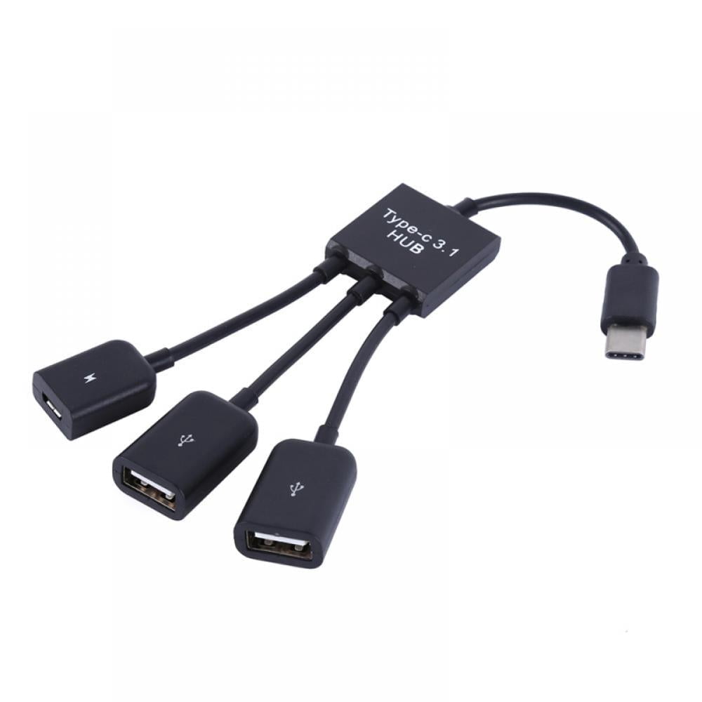 USB C to 3 USB Port Splitter Hub Adapter for MacBook & PC--