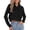 Black, variant on Aocisk Cropped Hoodie Women Casual and Fashionable Short Hooded Sweatshirt with Pockets Light Long Sleeve for Streetwear Hot Pink L