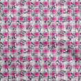 thumbnail image 1 of oneOone Cotton Flex Fuschia Pink Fabric Checks Heart & Sewing Craft Projects Fabric Prints By Yard 40 Inch Wide, 1 of 4