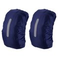 thumbnail image 1 of Unique Bargains 40-50L Imperméable à l'Eau Sac à Dos Couverture de Pluie 2 Pcs avec Sangle Réfléchissante Verticale, M, Bleu Foncé, 1 of 5