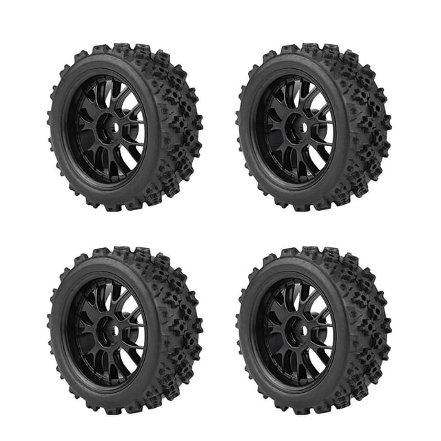 Rdeghly 4pcs/set Racing Off-Road Vehicle Tires Rubber Tyre Wheel Rim for RC 1:10 Car Part, 110 Racing Car Tires Tyres, RC Racing Car Tires