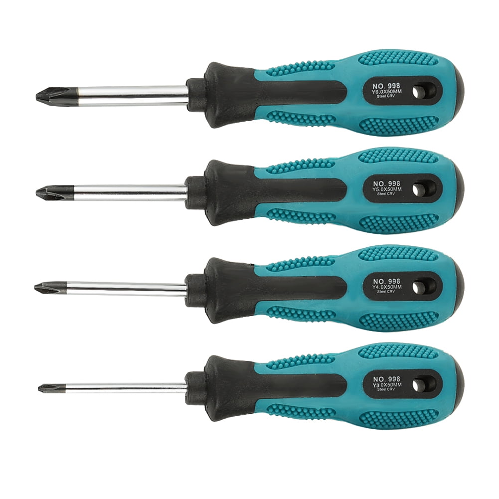 U Screwdrive Set, 4pcs CRV Steel Triangle Screwdriver U Fork Type Magnetic Screw Driver Multifunctional Y Type Screwdriver with Nonslip Multifunctional Hand Tool