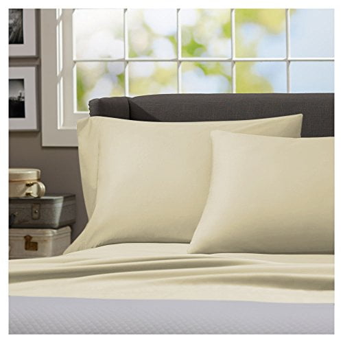 Winkle Resistant Regency Home Cotton Linen Sateen Sheet Set, (Twin, Sand)