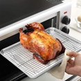 thumbnail image 3 of QJUHUNG Small Toaster Oven Tray with Cooling Rack Stainless Steel Small Toaster Oven Baking Pan and Cookie Sheet for Baking Rectangle Mirror Finish  Thick & Sturdy, 3 of 5