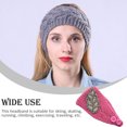thumbnail image 2 of fastboy Crochet Headbands Winter Leaves Pattern with Rhinestones Elastic Head Protector Wide Warm Chunky Hair Accessories for Girls Dark Pink, 2 of 5