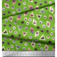 thumbnail image 3 of Soimoi Green Heavy Satin Fabric Direction Compass,Map & Airplane Travel Fabric Prints By Yard 54 Inch Wide, 3 of 3