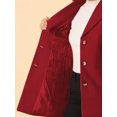 thumbnail image 5 of INSPIRE CHIC Manteaux d'Hiver Longs pour Femmes à Simple Boutonnage à Revers Cranté Rouge P, 5 of 5