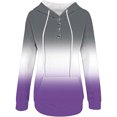 thumbnail image 5 of WEAIXIMIUNG Sweatshirts for Women Trendy Graphic Women's Autumn and Winter Fashionable Street Style Gradually Changing Color Button Collar Pocket Drawstring Casual Sports Hoodie (3), 5 of 5