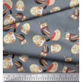 thumbnail image 2 of Soimoi Moss Georgette Fabric Bird & Owl Kids Decor Fabric Printed Yard 42 Inch Wide, 2 of 3