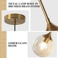 thumbnail image 4 of KCO Lighting Modern Gold Globe Pendant Light Kitchen Island Mid Century Amber Glass Hanging Lamp, 4 of 8