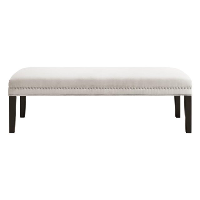Home Fare Upholstered End of Bed Bench in Warm Gray