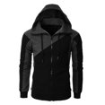 thumbnail image 3 of Mens Zipper Hoodie Splicing Large Size Sweater Jacket, 3 of 4