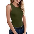 thumbnail image 4 of Timegard Womens Tank Tops Crew Neck Ribbed Slim Sleeveless Basic Tee Shirts Casual Workout Tops Blouse, 4 of 7