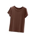 thumbnail image 1 of Timegard Womens Tops Pajamas Summer Round Neck Short Sleeve Loose Soft Homewear Casual Basic Tee Tops, 1 of 8