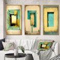 thumbnail image 1 of Designart "Faded Retro Illustrations - Intimate Impressions I" Modern Geometric Framed Wall Art Set Of 3 - Beige Abstract Geometric Frame Gallery Set For Office Decor, 1 of 6
