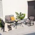 thumbnail image 4 of Costway 2pcs Patio Loveseat Glider Glass Coffee Table Set Heavy-Duty Swing Rocking Chair, 4 of 8