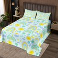 thumbnail image 2 of Erosebridal Colorful Rainbow Coverlet Set Queen, Floral Tree Bedding Set, Cartoon Sun Decor 3 Pieces, 2 of 5