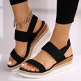 thumbnail image 3 of Women's Espadrilles Wedge Slingback Sandals Comfortable Stretchy Platform Walking Summer Shoes for Work, 3 of 6