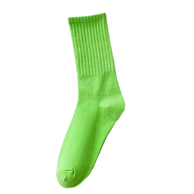 XIAQUJ Womens Socks Solid Color Socks Colorful Lightweight Cotton Pile Socks Socks Socks Green One Size