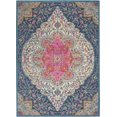 thumbnail image 1 of homeroots home decor 385747 5’ x 7’ Blue and Pink Medallion Area Rug, 1 of 1