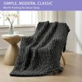 thumbnail image 4 of Chunky Knit Blanket Throw x Hand Knitted Chenille Throw Blanket Small Soft Thick Yarn Cable Knit Blanket Cute Rope Knot Crochet Throw Blankets for Couch Bed Sofa (Light ), 4 of 8