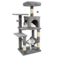 thumbnail image 1 of Costway 44" Tall Multi-level Cat Tree with Cushion Top Perch, 2-Entrance Large Cat Condo Light Gray, 1 of 10