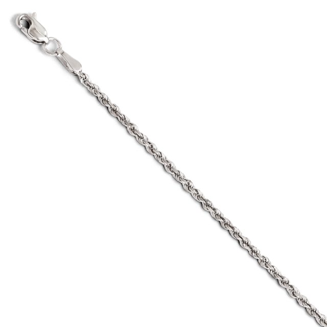 Leslie's 14K White Gold 1.75mm Diamond-Cut Rope Chain (Weight: 2.49 Grams, Length: 8 Inches)