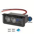thumbnail image 2 of LEEYNEER Dual Cigarette Lighter Splitter Power Adapter with 3 USB Ports - Fast Charging  12V/24V Compatibility  Fit for Cars  RVs  and Boats - Black Glossy Finish with Mounting Screws and, 2 of 6