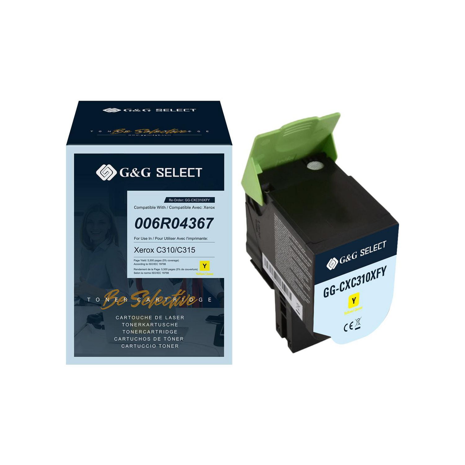 G&G Select Xerox C310/C315 Nouvelle cartouche de toner jaune compatible, 006R04367