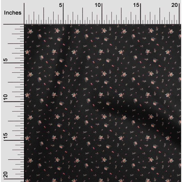 oneOone Cotton Poplin Fabric Leaves & Flower Floral Decor Fabric Printed BTY 56 Inch Wide