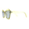 thumbnail image 4 of Womens Angry Eyebrow Line Exposed Lens Cat Eye Sunglasses Yellow Light Black, 4 of 4