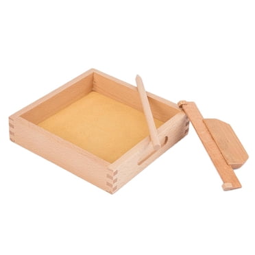 Wooden Scraping Sandbox Montessori Teaching Aids Educational Children
