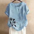 thumbnail image 3 of Birdeem Womens Summer Casual Round Neck Short Sleeve Printing Loose Shirt Tops, 3 of 3