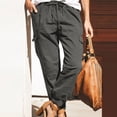 thumbnail image 4 of LSLJS Fashion Women Plus Size Drawstring Casual Elastic Waist Pocket Loose Pants, 4 of 9