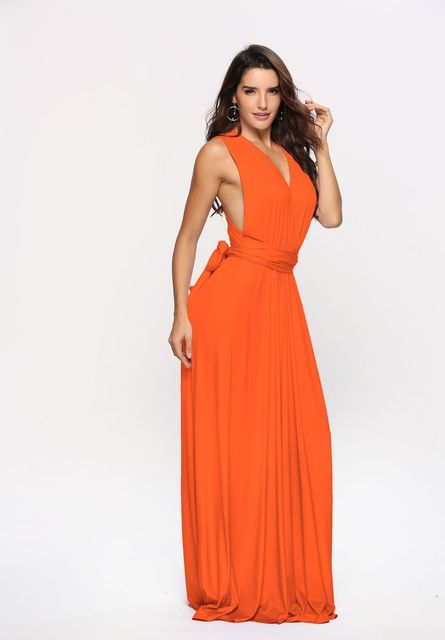 Robe Infinity Longue au Sol Longue Maxi Convertible Formelle Portefeuille Aguichant Robe de Demoiselle d'Honneur Robe de Soirée Robe de Mariage Cocktail