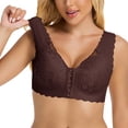 thumbnail image 1 of WRKEKC Wireless Bras for Women Front Closure Bra with Lace Trim and Push Up Padding for Light Support, 1 of 8
