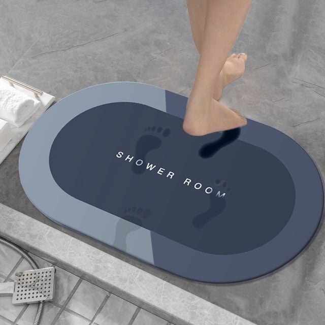 RXIRUCGD Diatomaceous Bath Rug Super Absorbent Quick Dry Rubber Backing Non Slip Washable Bathroom Floor Mats Shower Rug For In Front Of Bathtub Shower Room 16x24IN