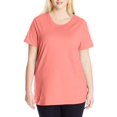 thumbnail image 2 of Just My Size T-Shirt Col Rond à Manches Courtes en Jersey de Coton pour Femmes, 2X, Rose Vif, 2 of 3
