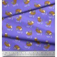 thumbnail image 3 of Soimoi Purple Poly Georgette Fabric Waves & Fish Ocean Printed Fabric 1 Yard 52 Inch Wide, 3 of 3